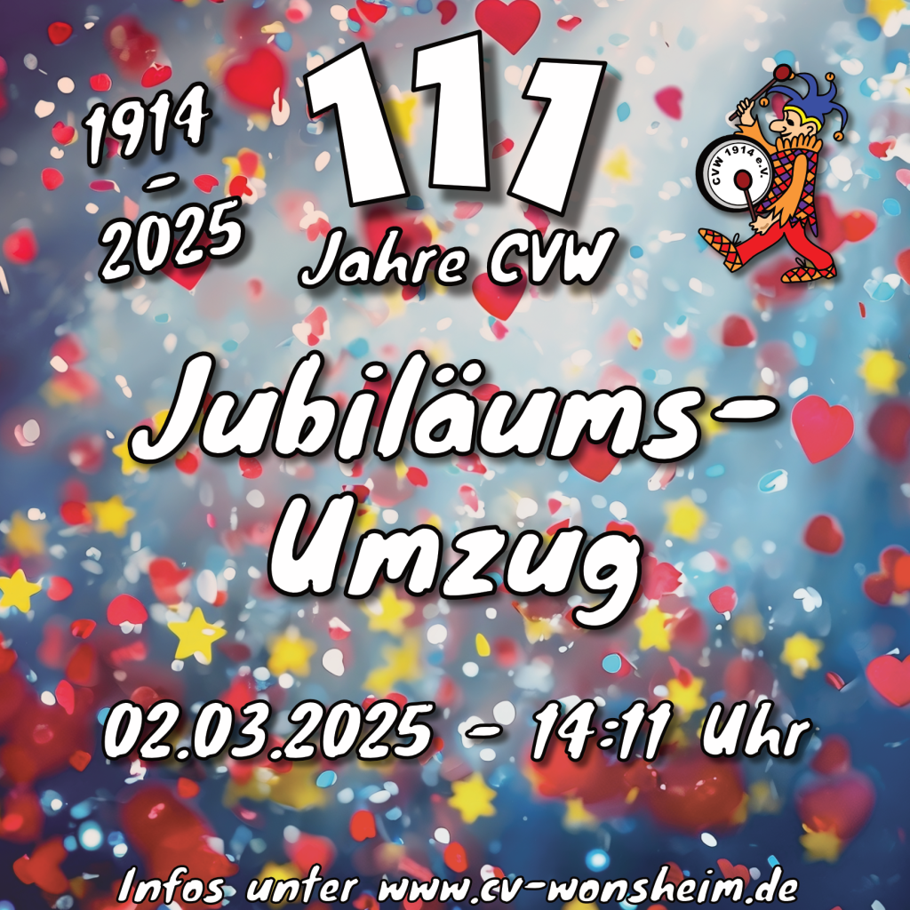 Flyer zum Jubiläumsumzug.
02.03.2025, 14:11 Uhr